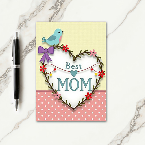 Soft Floral Best Mom Card