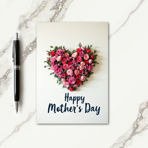 Soft Floral Heart Mothers Day Card