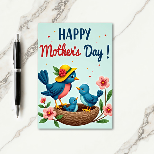 Soft Focus Family Bird Card