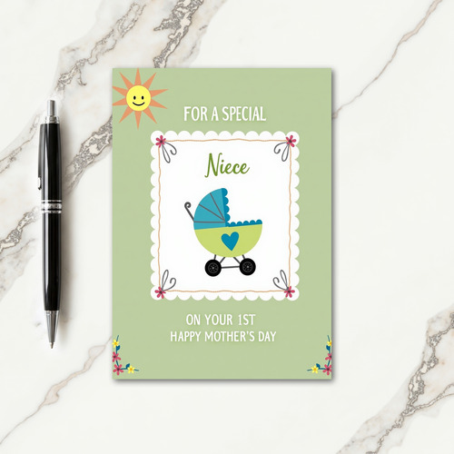 Soft Green Pattern Baby Card