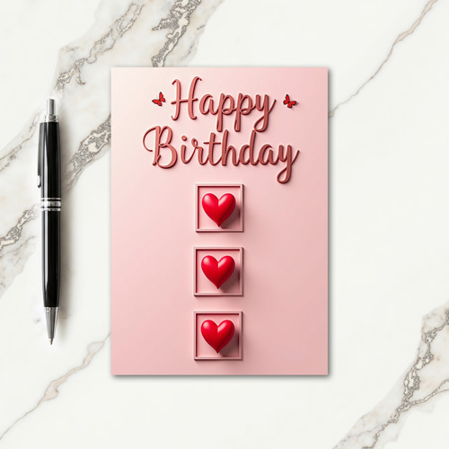 Soft Pink Butterfly Birthday Card