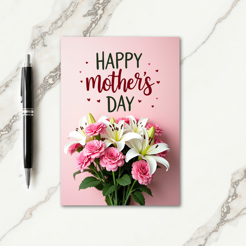 Soft Pink Floral Day Card