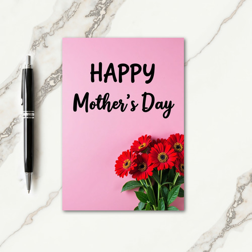 Solid Pink Mothers Day Card