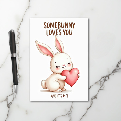 Somebunny Loves You Heart Card