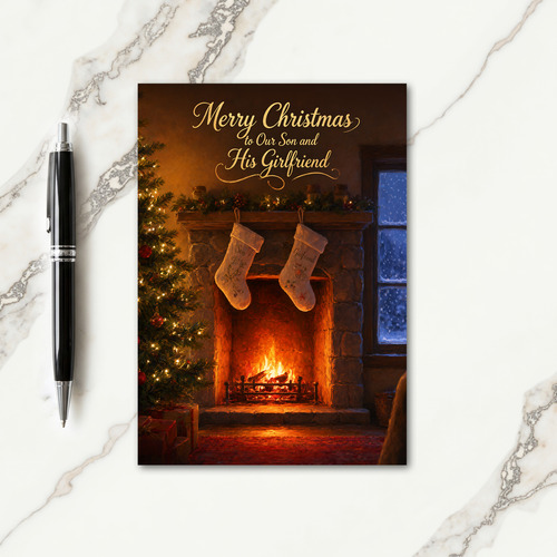 Son And Girlfriend Christmas Card