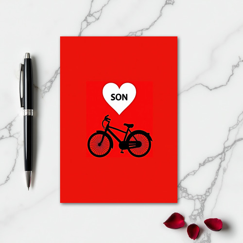 Son I Love You Bicycle Card