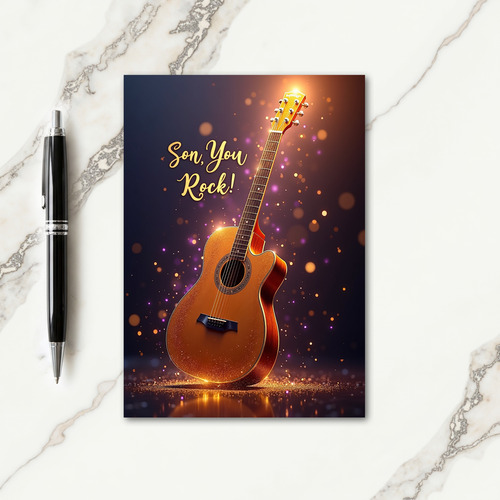 Son You Rock Guitar Sparkle Card