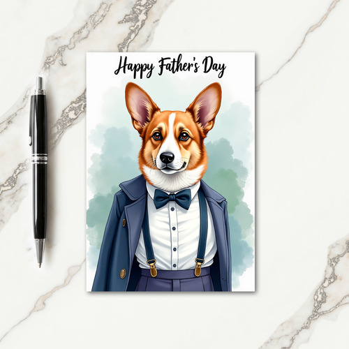 Sophisticated Canine Father Card