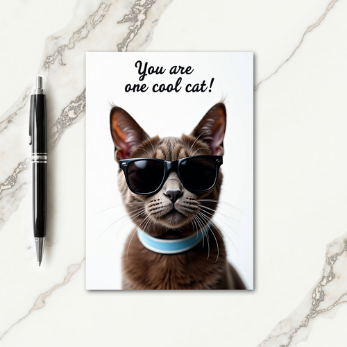 Sophisticated Feline Birthday Card