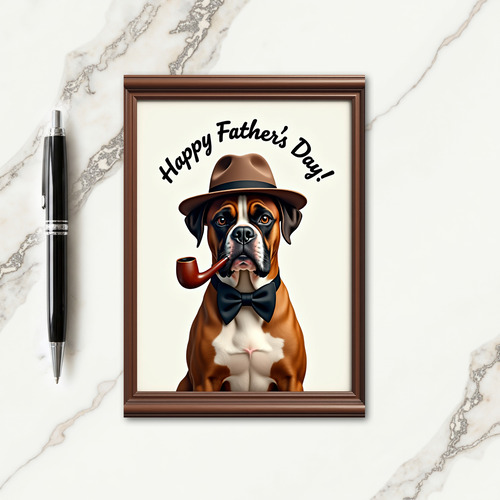 Sophisticated Pup Fathers Day Card