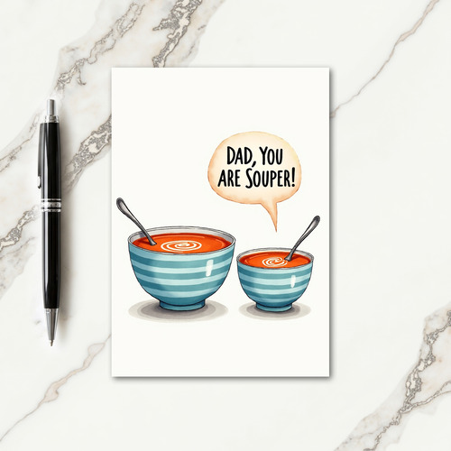 Souper Dad Peach Speech Bubble Card