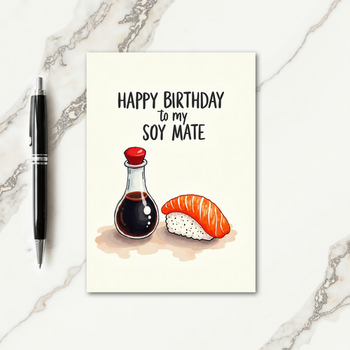 Soy Mate Birthday Message Card