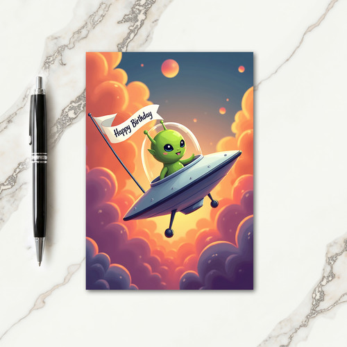 Space Creature Birthday Card