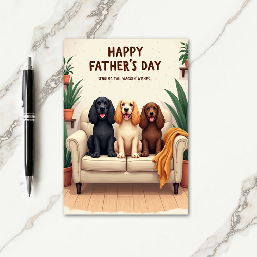 Spaniel Fathers Day Smiles Card