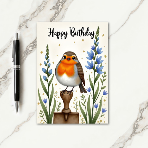 Sparkle Bird Birthday Card