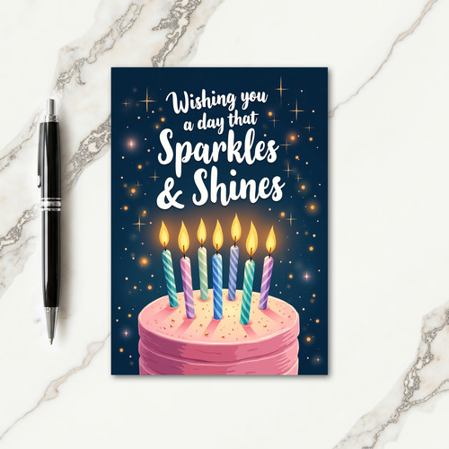 Sparkle Birthday Illustration Card