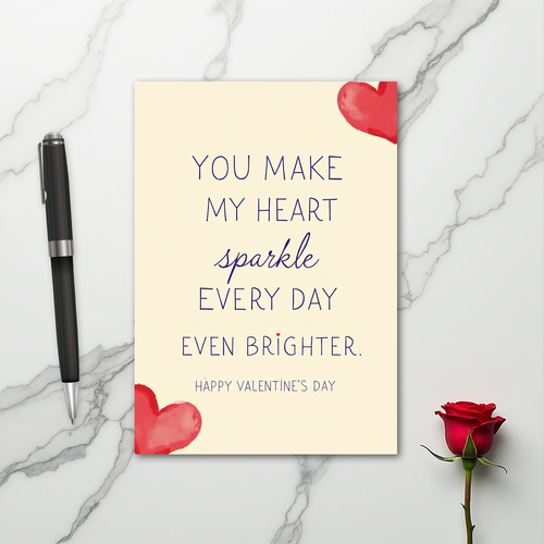 Sparkle Heart Valentines Day Card