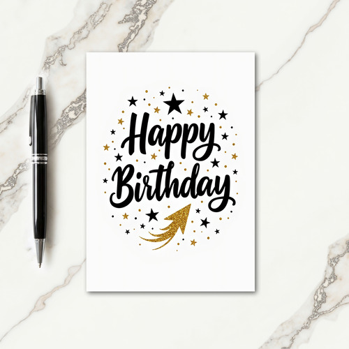 Sparkle Script Birthday Card