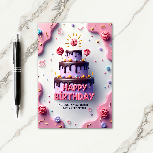 Sparkler Cake Birthday Card