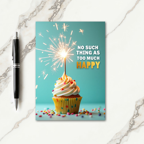 Sparkler Cupcake Birthday Card