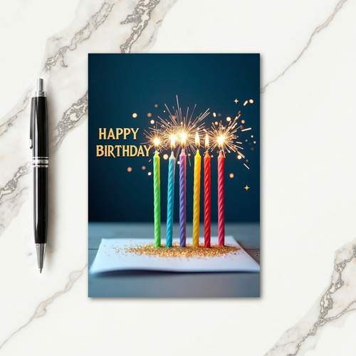 Sparkling Birthday Flame Card