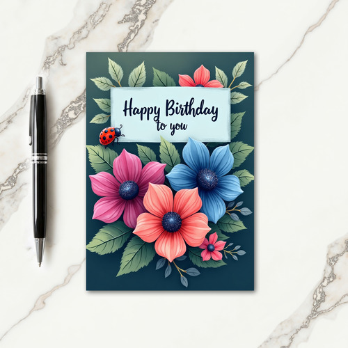 Sparkling Blooms Birthday Card