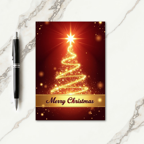 Sparkling Cone Christmas Card