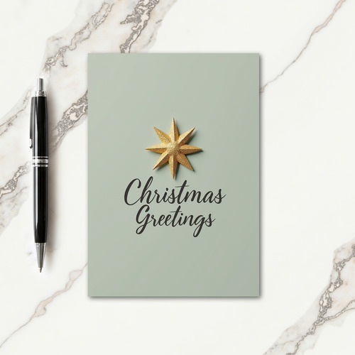 Sparkling Gold Star Christmas Card
