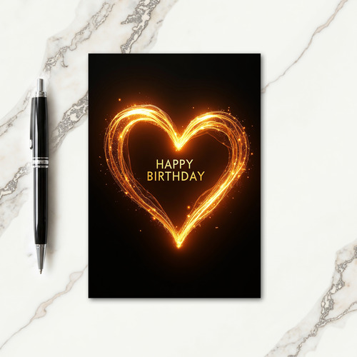 Sparkling Heart Birthday Card