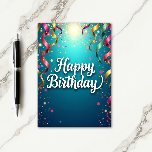 Sparkling Ribbon Birthday Card