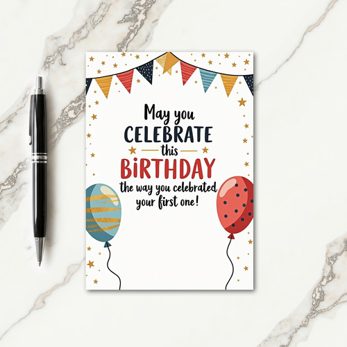 Sparkling Star Birthday Card