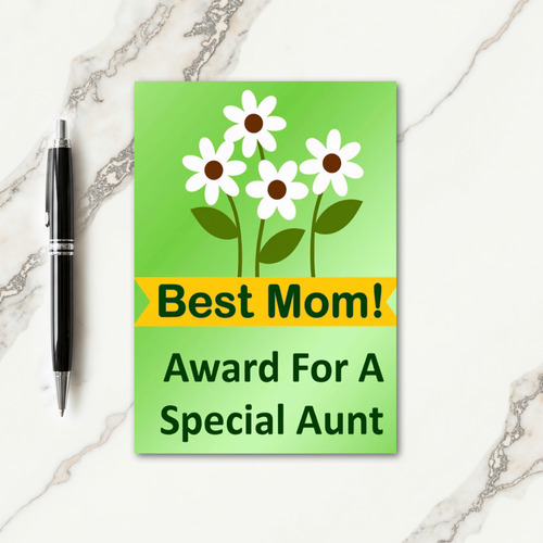 Special Aunt Award Banner Card