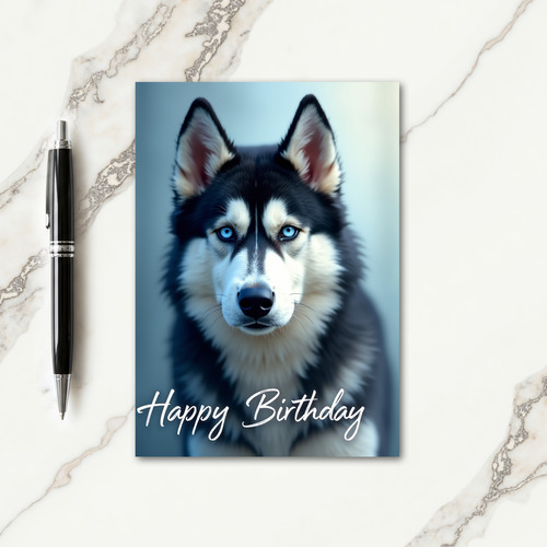 Special Birthday Blue Eyed Pup Card