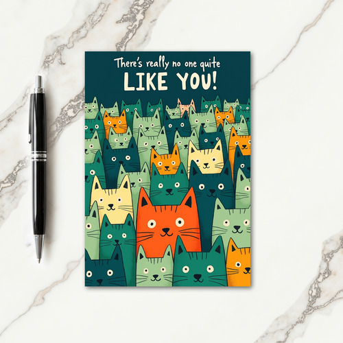 Special Birthday Cat Illustration Card