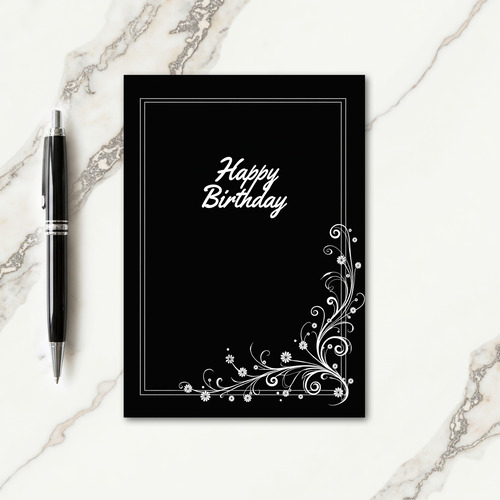 Special Black White Birthday Card