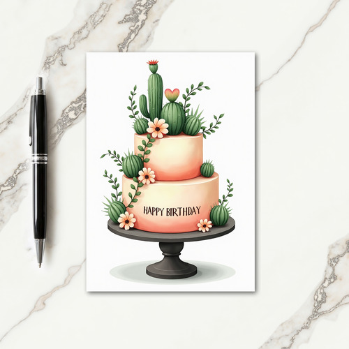 Special Botanical Cake Card