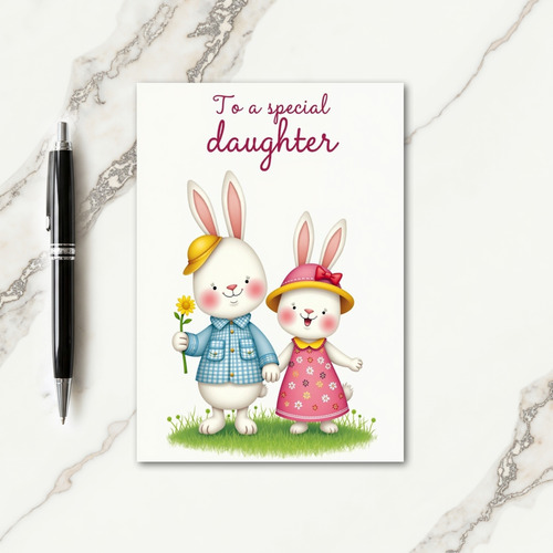Special Daughter Rabbit Art Card