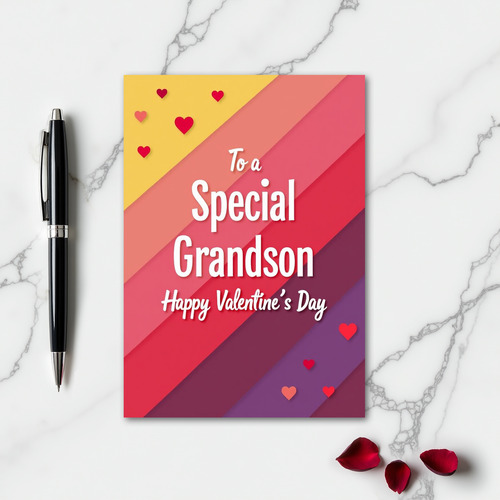 Special Grandson Valentines Day Card