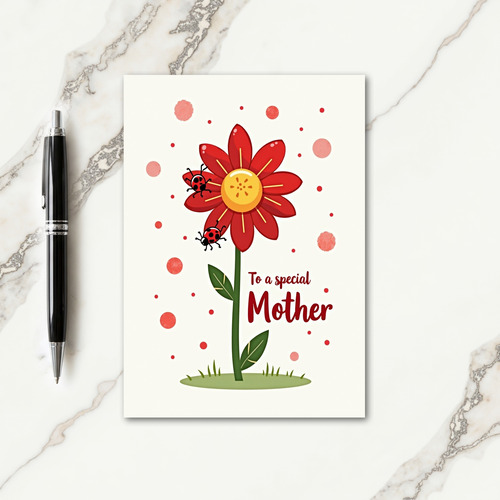 Special Mother Flower Love Card