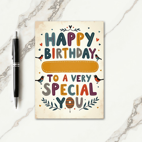 Special Puffed Letter Birthday Card