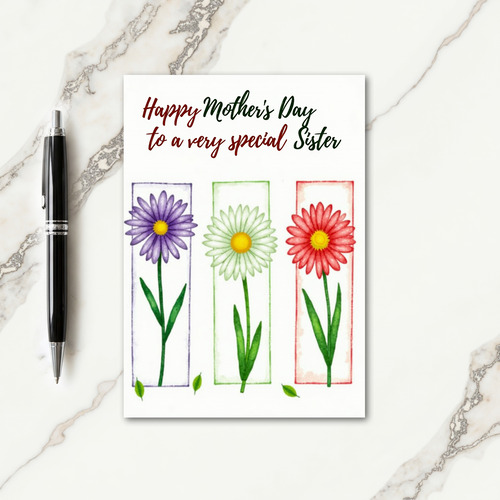 Special Sisters Day Painted Card