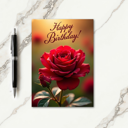 Special Velvet Flower Birthday Card