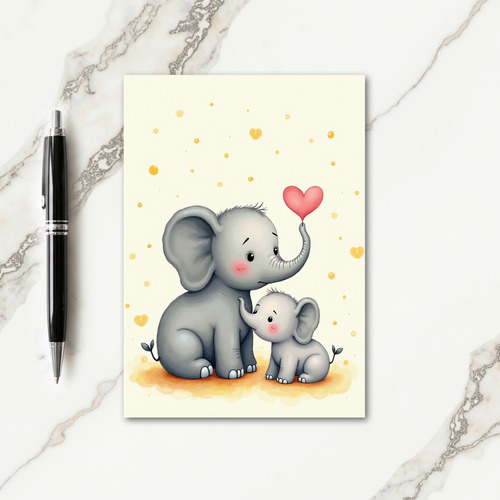 Speckled Elephant Love Card
