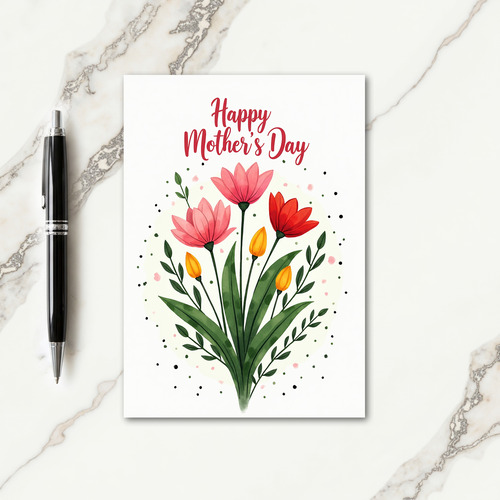Speckled Floral Arrangement Card