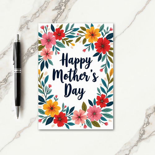 Speckled Floral Mothers Day Card