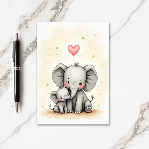 Speckled Love Elephant Card