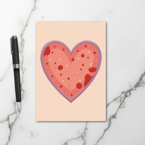 Speckled Strawberry Heart Card