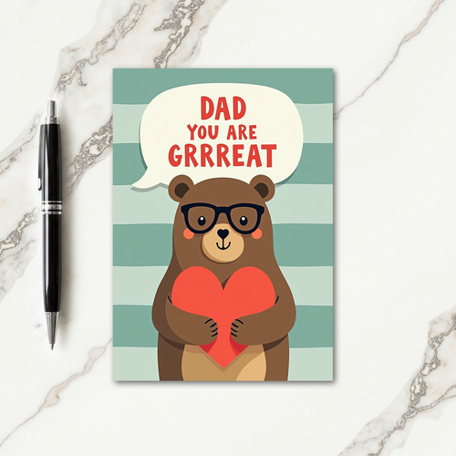Spectacled Bear Dad You Are Grrreat Card