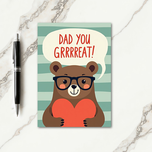 Spectacled Bear Dad You Grrreat Card