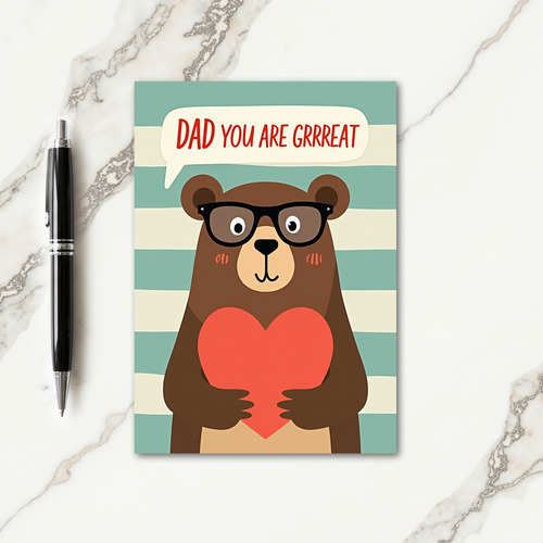 Spectacled Bear Fathers Day Card